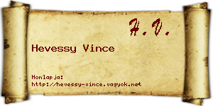 Hevessy Vince névjegykártya